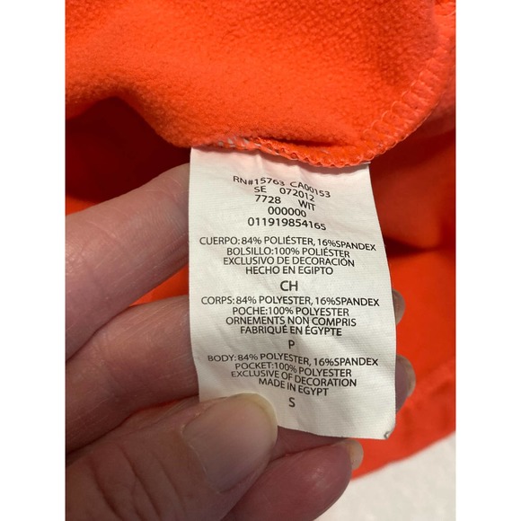 Champion Womens 1/4 Zip Hoodie Size Small Double Dry Orange - Picture 9 of 10